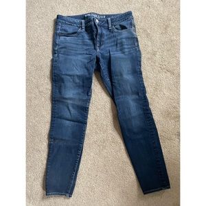 American Eagle Size 12 super super stretch jeggings dark blue